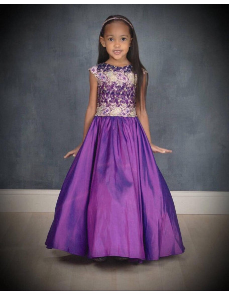 Purple pageant gown/ Taffeta lace dress/ Floor length dress/ Teens pageant dress/ Evening gown/ Custom pageant outfit