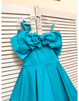 Teal turquoise pageant casual cotton dress/ Pageant girl outfit/ Pageant wear/ Custom pageant dress