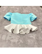 Blue Mint white satin girls suit with jacket and skirt/ Peplum jacket/ Girls interview outfit/ Custom pageant suit