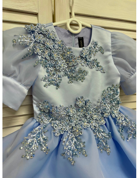 Blue pageant beauty cocktail dress with rhinestones/ Toddler pageant dress/ Custom pageant dresses