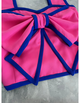 Babble pink royal blue pageant outfit with crop top and pants/ Girls teens pageant outfit/ Casual wear outfit/  Custom pageant outfit