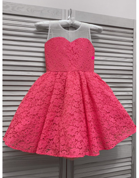 Coral lace pageant cocktail dress/ Pageant girl dress/ Teens cocktail dress/ Toddler pageant dress/ Pageant wear/ Custom pageant dress