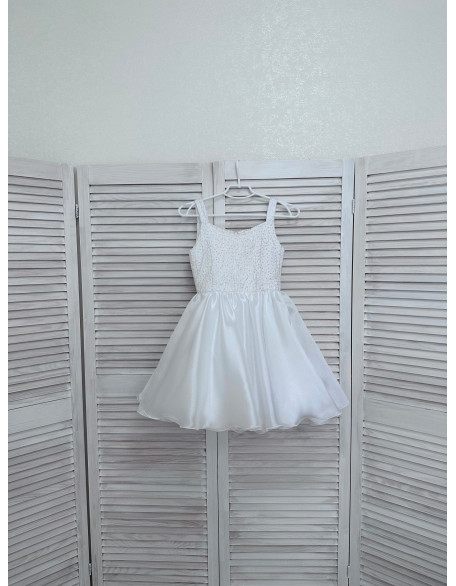 White girl pageant cocktail dress with bow/ Pageant outfit/ Teens cocktail dress/  Custom pageant dresses