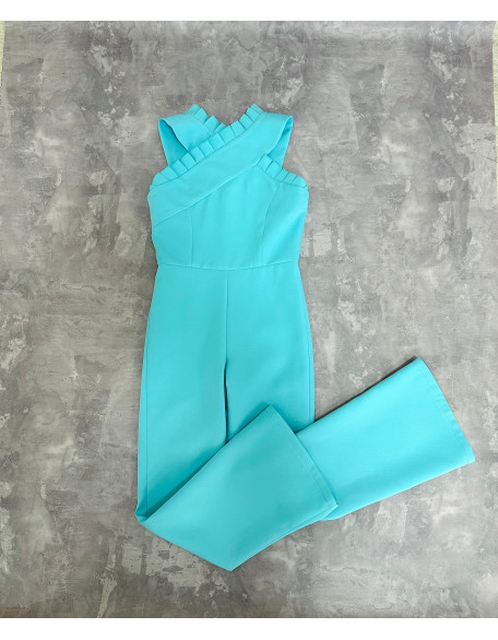 Mint turquoise pageant jumpsuit/ Teens turquoise romper/ Girls Interview outfit/ Pageant casual wear