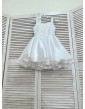 White girl pageant cocktail dress with bow/ Pageant outfit/ Teens cocktail dress/  Custom pageant dresses