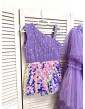 Lavender lilac pageant fun fashion outfit with sequins romper and tulle overskirt/ Girls pageant Runway outfit/ Custom pageant outfit