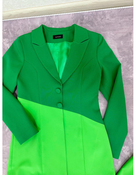 Lime green and grass green girls suit with jacket and pants/ Girls pageant wear/ Interview suit/ Custom pageant outfit